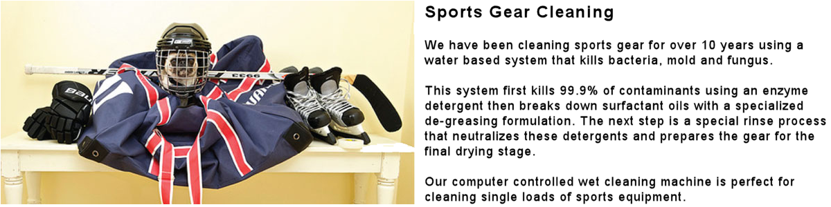 Sports gear and equipment cleaning